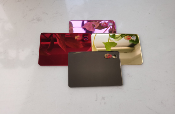comprare 1-6mm Spessore Specchio foglio acrilico adesivo oro specchiato con diversi colori online manufacture