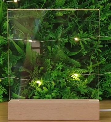 comprare Consegna veloce LED acrilico lampadario con base in legno decorazione della lampada notturna online manufacture