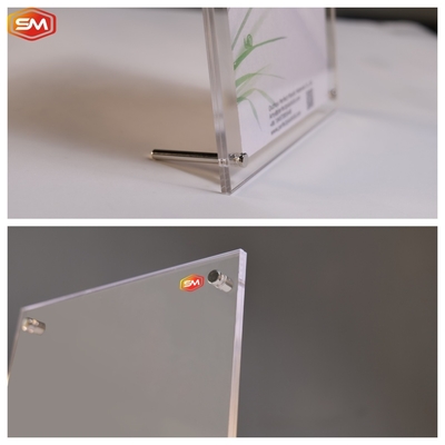 comprare A6 Display acrilico trasparente personalizzato fotorame con supporto a vite in acciaio online manufacture