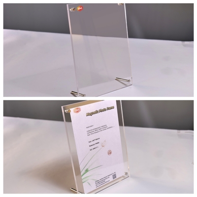 comprare Cornice fotografica in acrilico con porta schede in acrilico con piedi a vite online manufacture