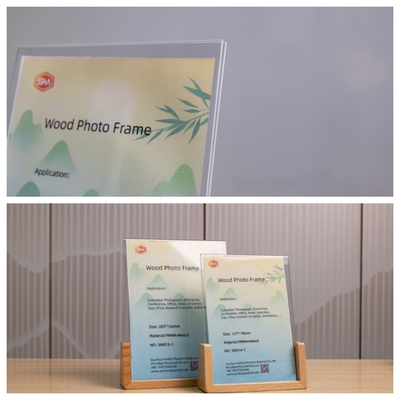 comprare Cornice fotografica in acrilico con base in legno per display da tavolo fabbricazione online