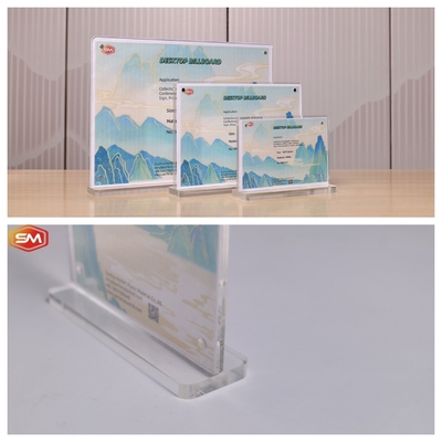 comprare Cornici magnetiche in acrilico a forma di T base triangolare in legno cornice fotografica in blocco in acrilico supporti fotografici in acrilico cornici fotografiche in plexiglass online manufacture