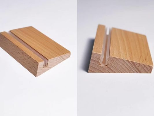 comprare Porta Poster in Acrilico, Porta Documenti e Porta Cartelli con Base in Legno Smussata online manufacture