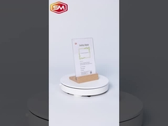 Tenitore di cartelloni acrilici a forma di T con base in legno a guscio