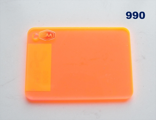 Giallo Verde Arancio PMMA Plexiglass Fiocco Acrilico Fluorescente Personalizzato Alto Brillante