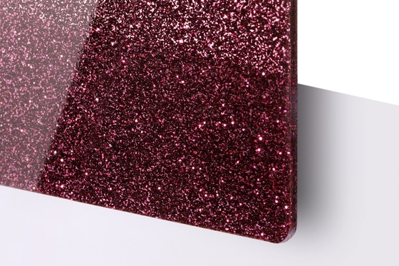 Carta acrilica PMMA glitter personalizzabile e accattivante per applicazioni di visualizzazione