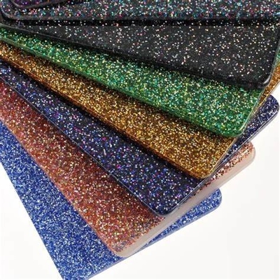 Parete colorata brillante 3mm 4mm 5mm Plexiglass Glitter Acrylic Sheet con splendore di marmo