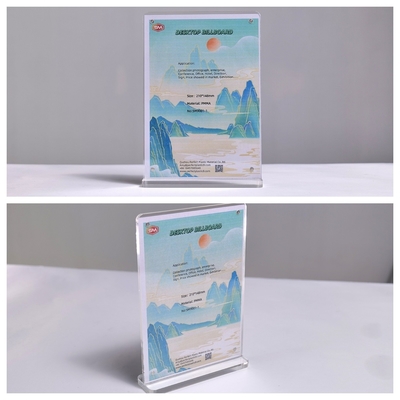 Meno forte Tabella chiara Ristorante 5x7 pollici Forma T Magnetico porta cartelloni acrilici