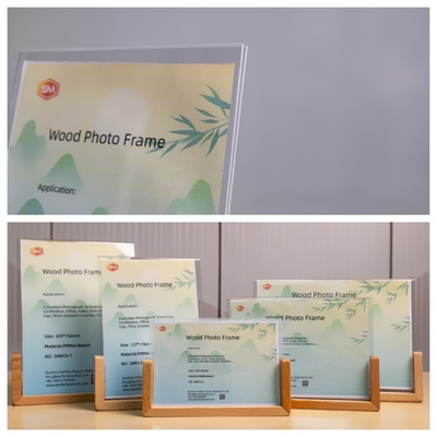 Cornice di immagine acrilica personalizzata con foto schermo di chiarezza a base di legno reale SM017