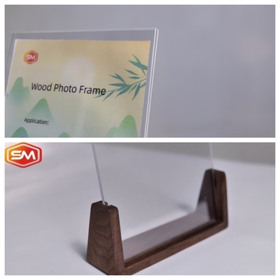 Fotogrammi trasparenti in plastica Perspex Fotogrammi acrilici con base in legno