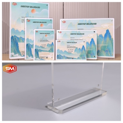 Spedizione rapida angolo rotondo carta A4 menù forma T porta cartelloni acrilici con dimensioni personalizzate