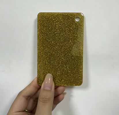 Pannello in lamiera acrilica brillante da 3 mm con glitter giallo